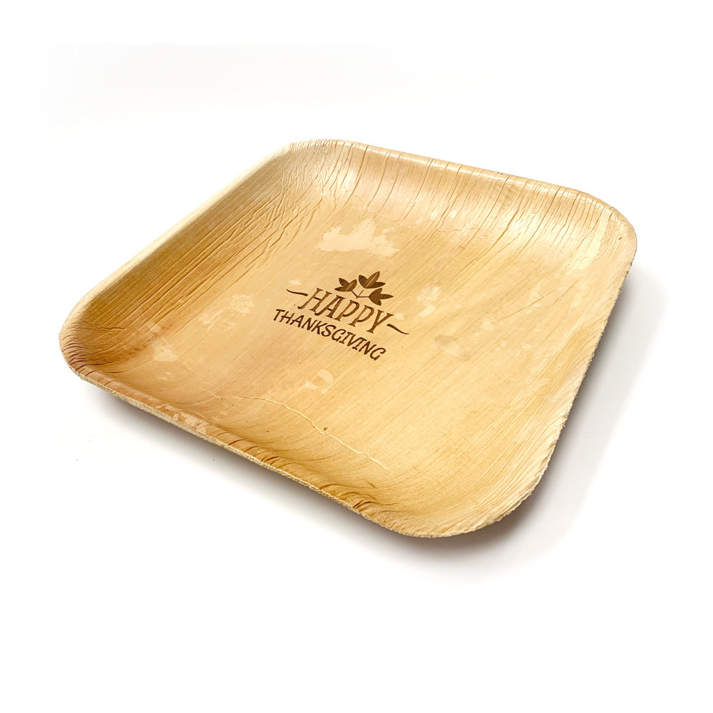 happy thanksgiving leaf plate 10 inch