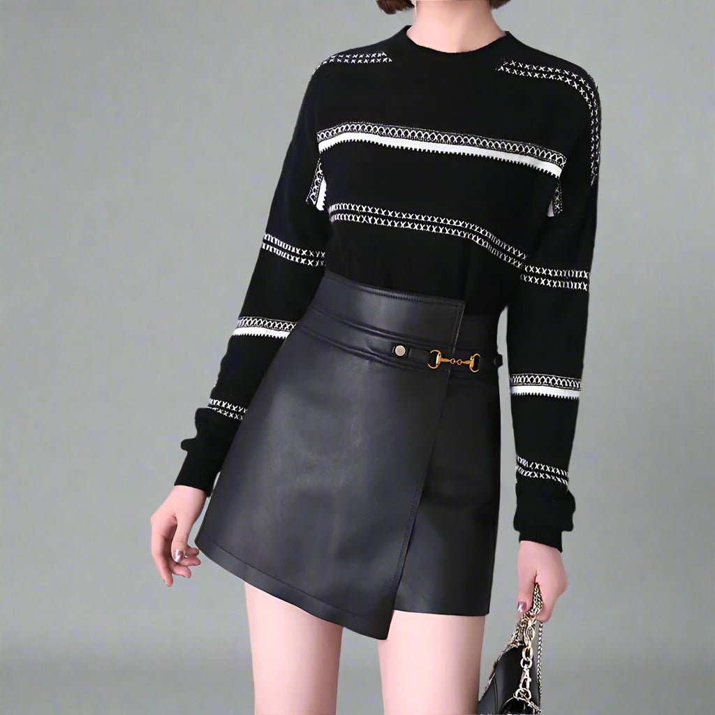 Lambskin Leather Culotte Short