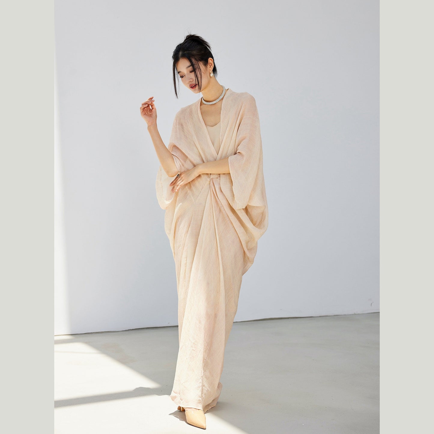 Ramie and Tencel Caftan Dress