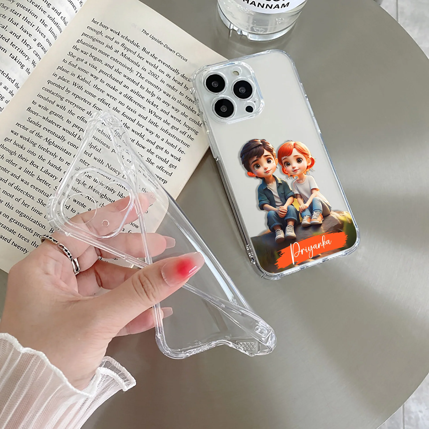 Cute Love Couple Customize Transparent Silicon Case For Vivo...