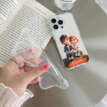 Cute Love Couple Customize Transparent Silicon Case For Vivo...